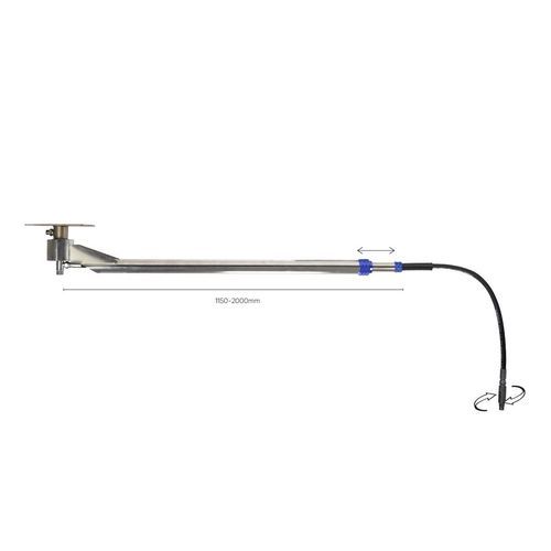 Gru a bandiera per montaggio a soffitto - ZX.2671-M175 - Idrobase Group Srl - in acciaio inossidabile / telescopica / girevole