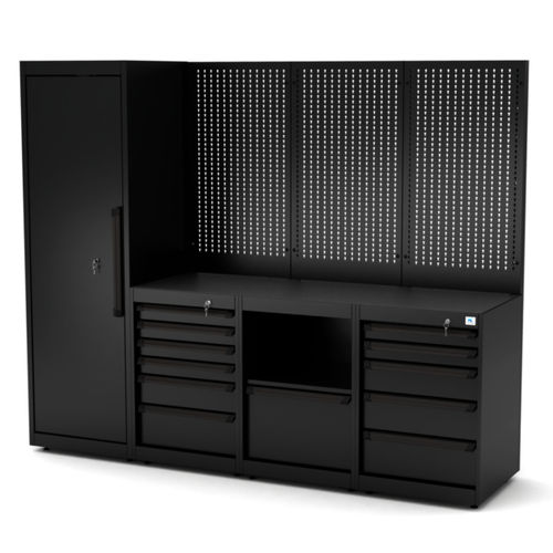 Banco da lavoro in metallo - WB-C243P - RO & Co. S.p.A. Keen Space - 6 cassetti / 5 cassetti / a porta