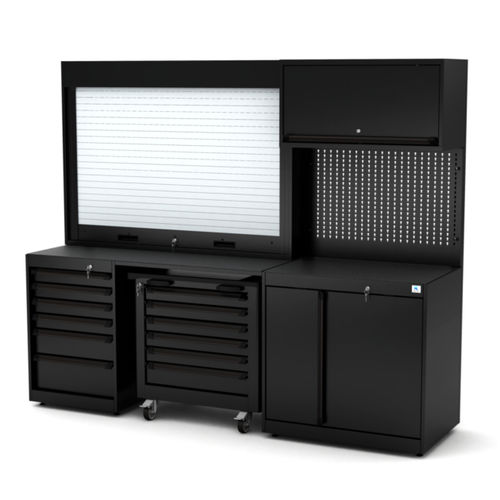 Banco da lavoro in metallo - WB-C242P - RO & Co. S.p.A. Keen Space - per officina / 6 cassetti / a 2 porte