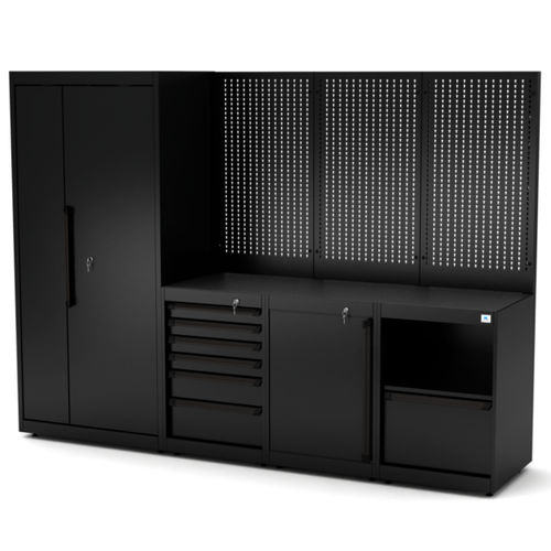 Banco da lavoro in metallo - WB-C273P - RO & Co. S.p.A. Keen Space - per officina / 6 cassetti / con 2 sportelli