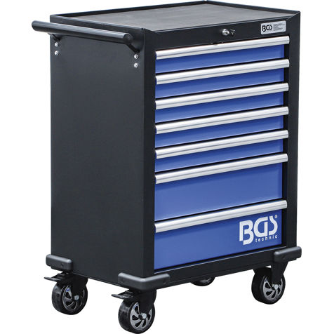 Carrello da officina - 4204 - BGS technic KG - in acciaio / a cassetti / bloccabile