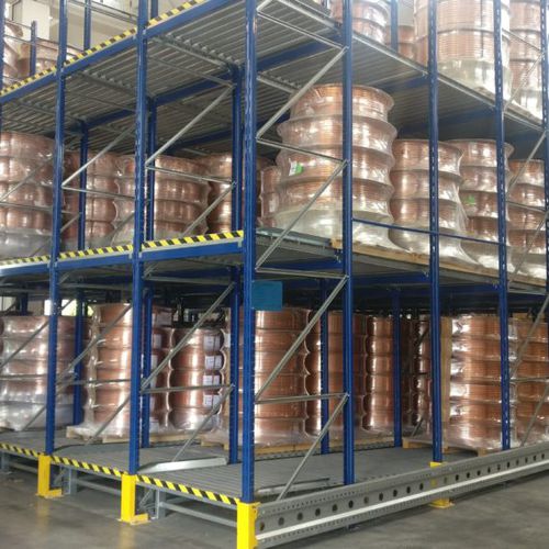 Scaffalatura per magazzino di stoccaggio - Mobilfer S.R.L. - per pallet / con scorrimento per effetto della gravità