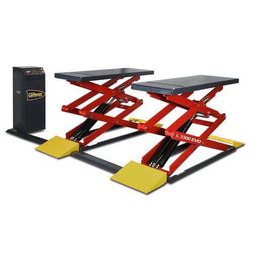 Ponte sollevatore a doppia forbice - L 3300 EVO - Cormach S.r.l. Correggio Machinery - 3 tonnellate / elettroidraulico / per automobile