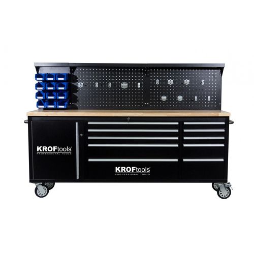 Banco da lavoro in legno - 8630 - KROFtools Professional Tools - a cassetti / mobile