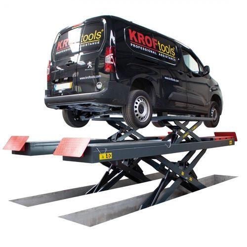 Ponte sollevatore a doppia forbice - 9824 - KROFtools Professional Tools - 3,5 tonnellate / elettroidraulico / per automobile