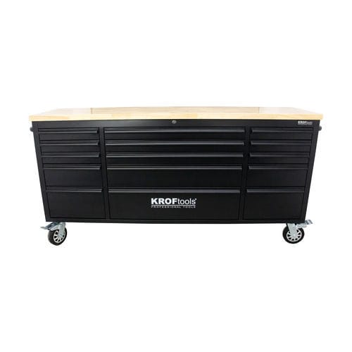 Banco da lavoro mobile - 8672 - KROFtools Professional Tools - in legno / multi-cassetti