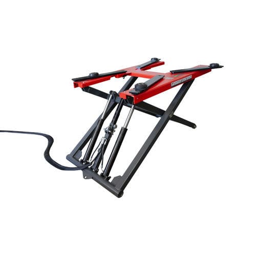 Ponte sollevatore a pantografo - 9830 - KROFtools Professional Tools - 3 tonnellate / idraulico / elettroidraulico
