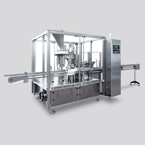 Riempitrice tappatrice a moto intermittente - DA - CAM - automatica / per prodotti farmaceutici / per flaconi
