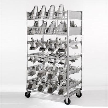 Carrello da trasporto - Douglas Machines Corp - in acciaio inossidabile / a ripiani / con piattaforma a griglia