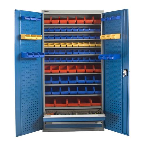 Armadio da officina - FJ-4008 - ChengDu SanJi Technology Co.,LTD - a pavimento / a ripiani / con 2 sportelli