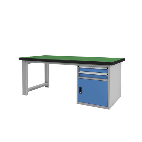 Banco da lavoro in acciaio - FZ-1057 - ChengDu SanJi Technology Co.,LTD - 2 cassetti / a porta