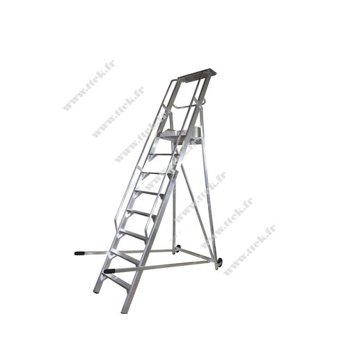Scala da appoggio in alluminio anodizzato - T90315 - T-TEK sas - pieghevole telescopica / a piattaforma / mobile