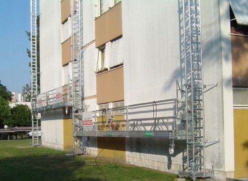 Piattaforma sospesa - ACCESUS - per cantiere / da ponteggio / con parapetto di sicurezza