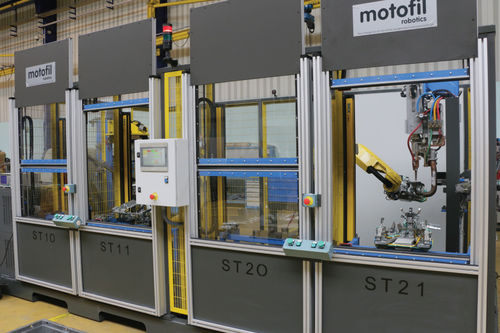 Cella robotizzata di saldatura - k9 - Motofil - per movimentazione / per l'industria automobilistica