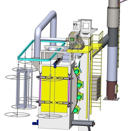 Granigliatrice a trasportatore aereo - MCT series - MAYFLAY Machinery (Huizhou) Co., Ltd. - a girante / per metallo / di lamiere
