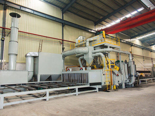 Granigliatrice con nastro trasportatore a rulli - MTR series - MAYFLAY Machinery (Huizhou) Co., Ltd. - a girante / per metallo / di lamiere