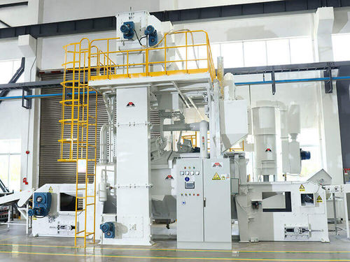 Granigliatrice con nastro trasportatore in maglia metallica - MND series - MAYFLAY Machinery (Huizhou) Co., Ltd. - a girante / per metallo / di lamiere