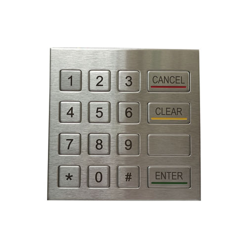 Tastiera numerica 16 tasti - MKA-16N-V1 - MATE TECHNOLOGY SHENZHEN LIMITED - ad incastro / in acciaio inossidabile / IP65
