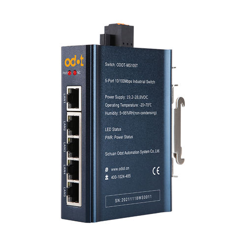 Commutatore convertitore non gestibile - ODOT-MS105T - ODOT Automation - Ethernet / su guida DIN / industriale