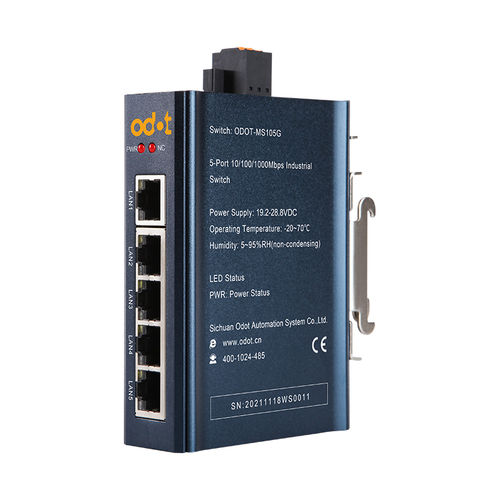 Switch Ethernet non gestibile - ODOT-MS105G - ODOT Automation - 8 porte / su guida DIN / RJ45