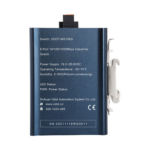 Switch Ethernet non gestibile - ODOT-MS108G - ODOT Automation - 8 porte / su guida DIN / RJ45