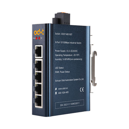 Switch Ethernet non gestibile - ODOT-MS108T - ODOT Automation - 8 porte / su guida DIN / RJ45