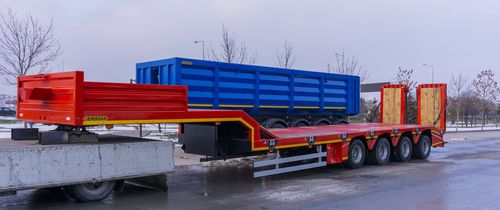 Semirimorchio porta-attrezzi - Emirsan Trailer - con sospensione pneumatica / extra ribassato / da cantiere
