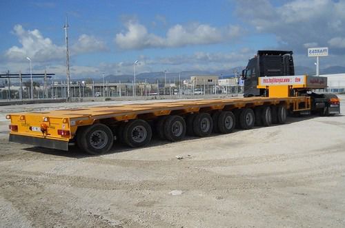 Semirimorchio a pianale - Emirsan Trailer - con sospensione pneumatica / a 8 assi / trainato
