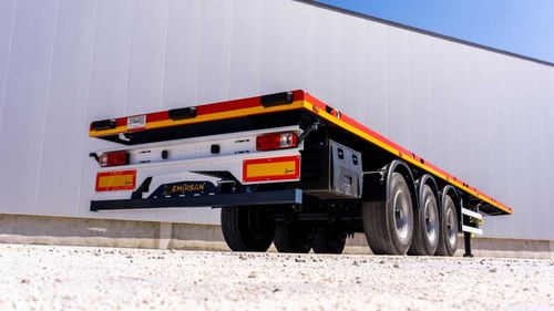 Semirimorchio a pianale - Emirsan Trailer - per contenitore / a 3 assi / trainato