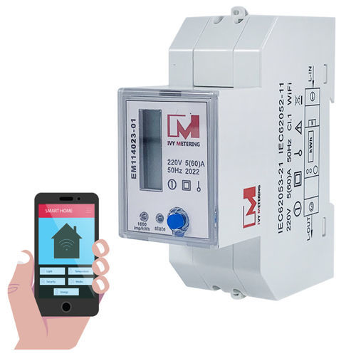 Contatore di energia elettrica monofase - EM114023-01 - IVY METERING - su guida DIN / con display LCD / 50 Hz