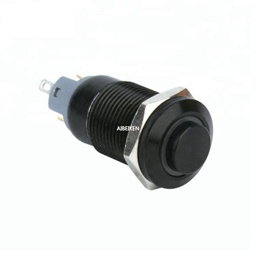 Pulsante luminoso a LED - B12S-G10Z-E black - YUEQING AIBEIKEN ELECTRIC CO., LTD. - tattile / IP65 / a LED verde