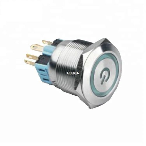 Pulsante tattile - IB28S-P11F-E-Power - YUEQING AIBEIKEN ELECTRIC CO., LTD. - IP67 / luminoso / industriale