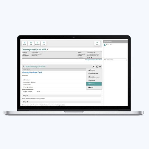 Software di monitoraggio - eLABJournal - Eppendorf SE - per laboratorio / iOS / Androïd