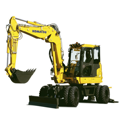 Midi-escavatore - PW98MR-10 - Komatsu Europe - gommato / Tier 4 intermedia / per cantiere di costruzione