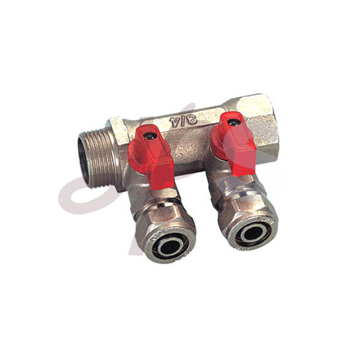 Manifold a 2 vie - HM01 - Ningbo Yinzhou Plumbing Hardware Co., Ltd. - in ottone / di riscaldamento