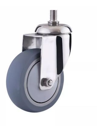 Ruota girevole - 310TS-100032P-52S - Taizhou Wanda Casters & Hardware Mfg. Co., Ltd. - con perno filettato / in gomma / in acciaio inossidabile