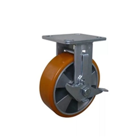 Ruota fissa -  600PF-100050R-73-STC - Taizhou Wanda Casters & Hardware Mfg. Co., Ltd. - con piastra girevole / doppia / con freno