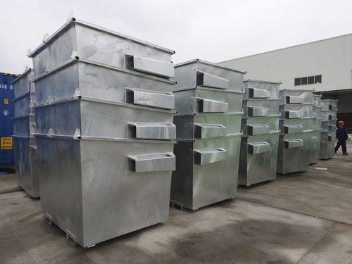 Cassonetto in acciaio - Hero Equipment (Yangzhou) Co., Ltd. - per scarti industriali / aperto / con scarico posteriore