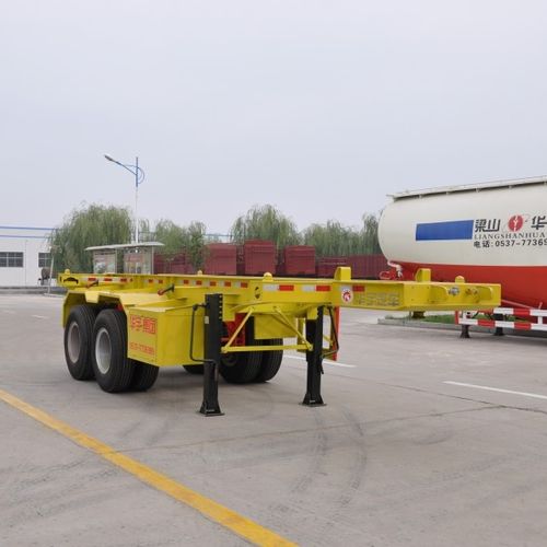Semirimorchio per contenitore - Shandong Liangshan Huayu Group Auto Manufactory Co., Ltd. - portacontainer / a 2 assi / trainato