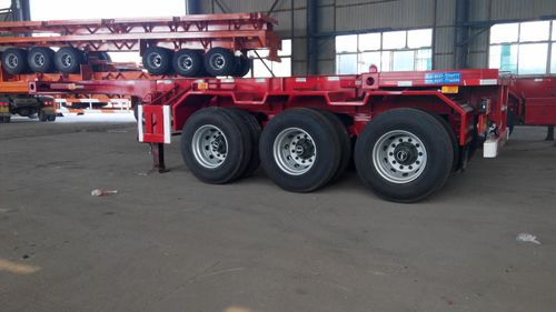 Semirimorchio per contenitore - Shandong Liangshan Huayu Group Auto Manufactory Co., Ltd. - portacontainer / a 3 assi / trainato