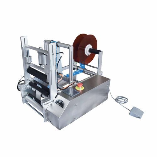 Etichettatrice semiautomatica - Zhejiang Haizhou Packing Machine Co., Ltd. - per bottiglie / a doppia faccia