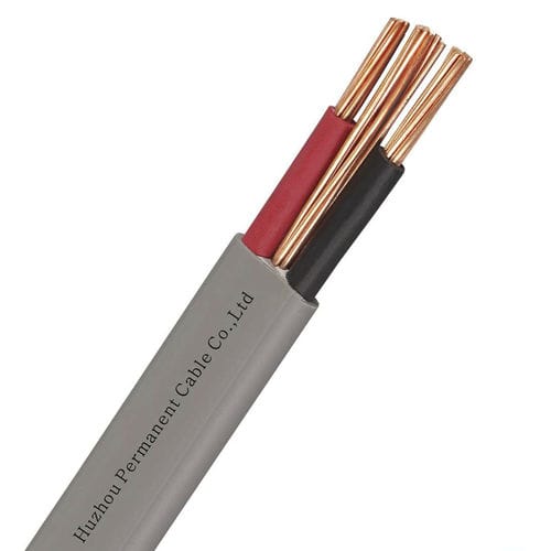 Cavo elettrico piatto - BVVB+E - Huzhou Permanent Cable Co., Ltd. - di alimentazione / cordato a trefoli / appaiato