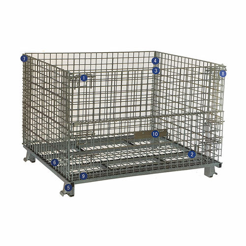 Cassa-pallet in filo metallico - IWM series - NANJING TOCO WAREHOUSE EQUIPMENT CO., LTD. - di stoccaggio / accatastabile / pieghevole