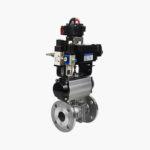Valvola a sfera - Zhejiang Ouming Fluid Casting Industry Co., Ltd. - pneumatica / di regolazione / con flangia
