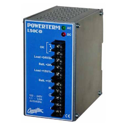 Caricabatteria su guida DIN - L50C-D - Omniflex - piombo-acido / automatica