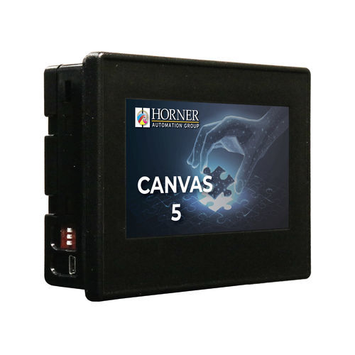 PLC con HMI con touch screen integrato - Canvas 5 - Horner Automation - per montaggio su pannello / con I/O integrati / ingressi analogici