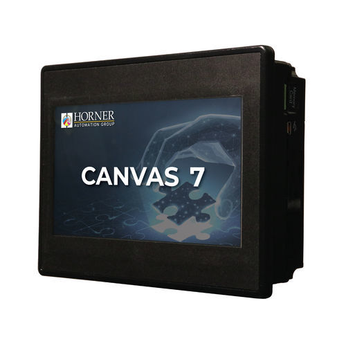 PLC con HMI con touch screen integrato - Canvas 7 - Horner Automation - per montaggio su pannello / con I/O integrati / ingressi analogici