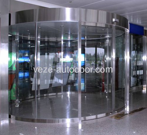 Porta scorrevole circolare - Ningbo VEZE Automatic Door Co., Ltd. - in alluminio / per interno / di sicurezza