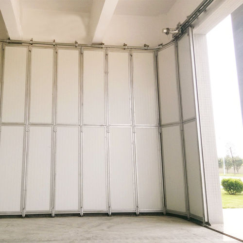Porta per hangar - YUOU (LUOYANG) DOORS AND WINDOWS TECHNOLOGY CO., LTD. - con cerniera / in alluminio / in acciaio
