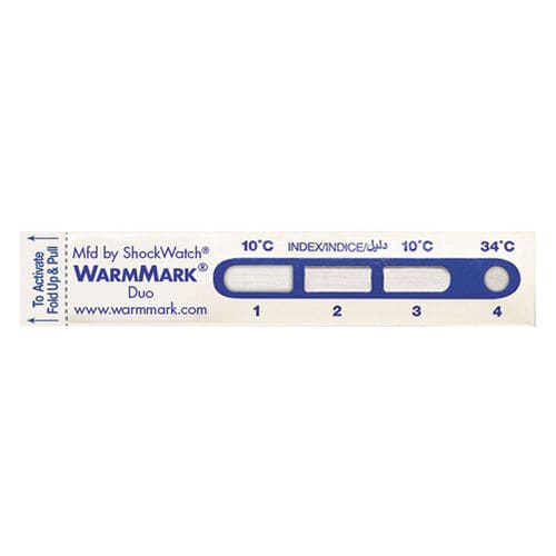 Etichetta di sorveglianza tempo-temperatura - WarmMark Duo - SpotSee - spedizione / adesiva / per prodotti farmaceutici